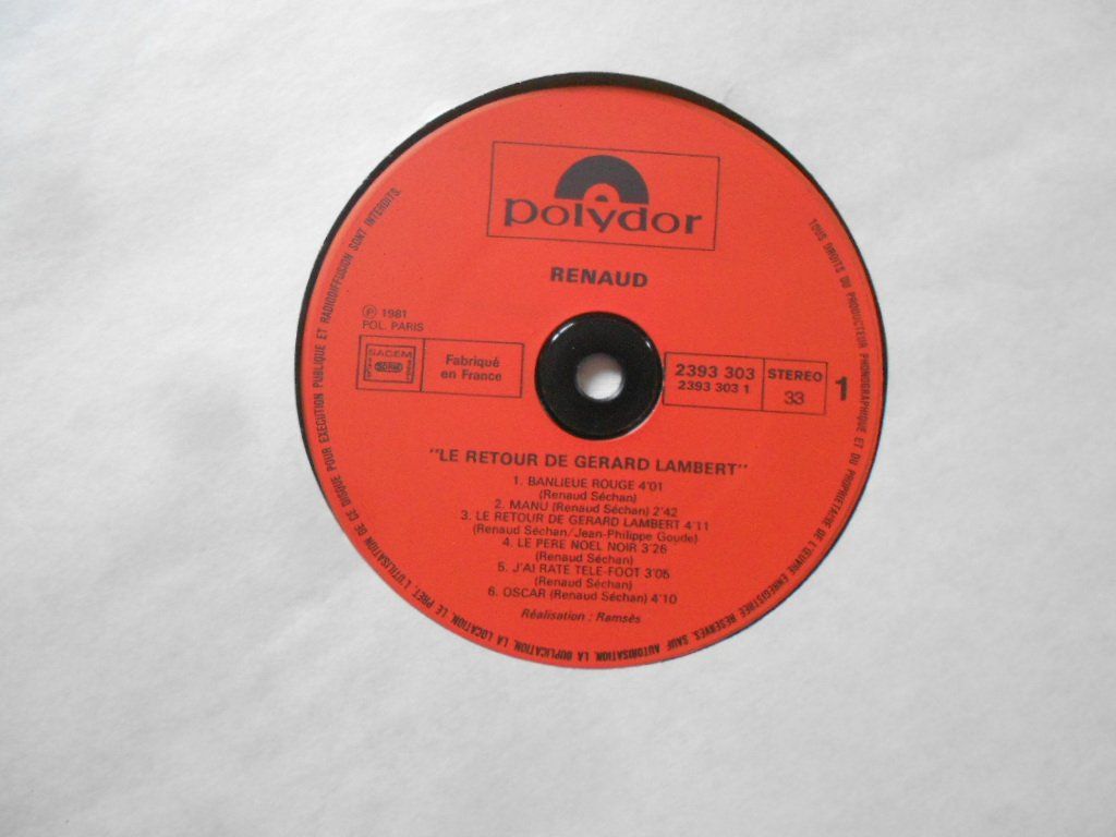 Dischi in vinile: RENAUD  -  LE RETOUR DE GERARD LAMBERT – Usato da Bex venduto da Giorgiob 3