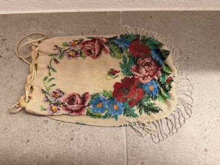 antike Perlen Tasche viktorianische Ära 1900 Rarität