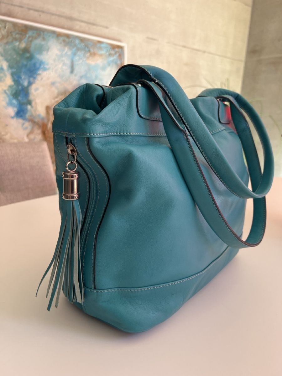 Borse da donna: Türkise Echtleder Handtasche Maxima Milano – Usato da Schleinikon venduto da mbr_jc95 1