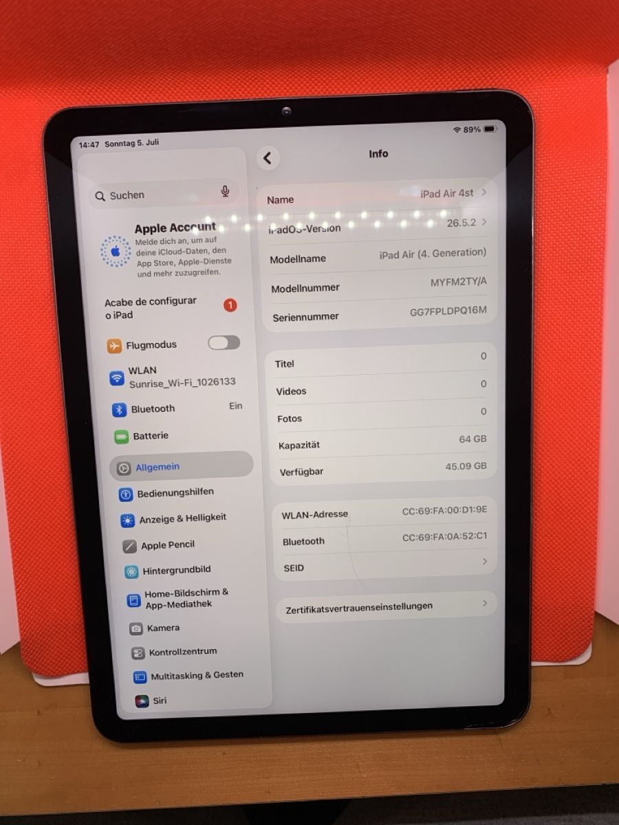 Apple Tablet PC: IPad Air 4 Space Gray 64 GB – Usato da Bremgarten AG venduto da TechfiX 2