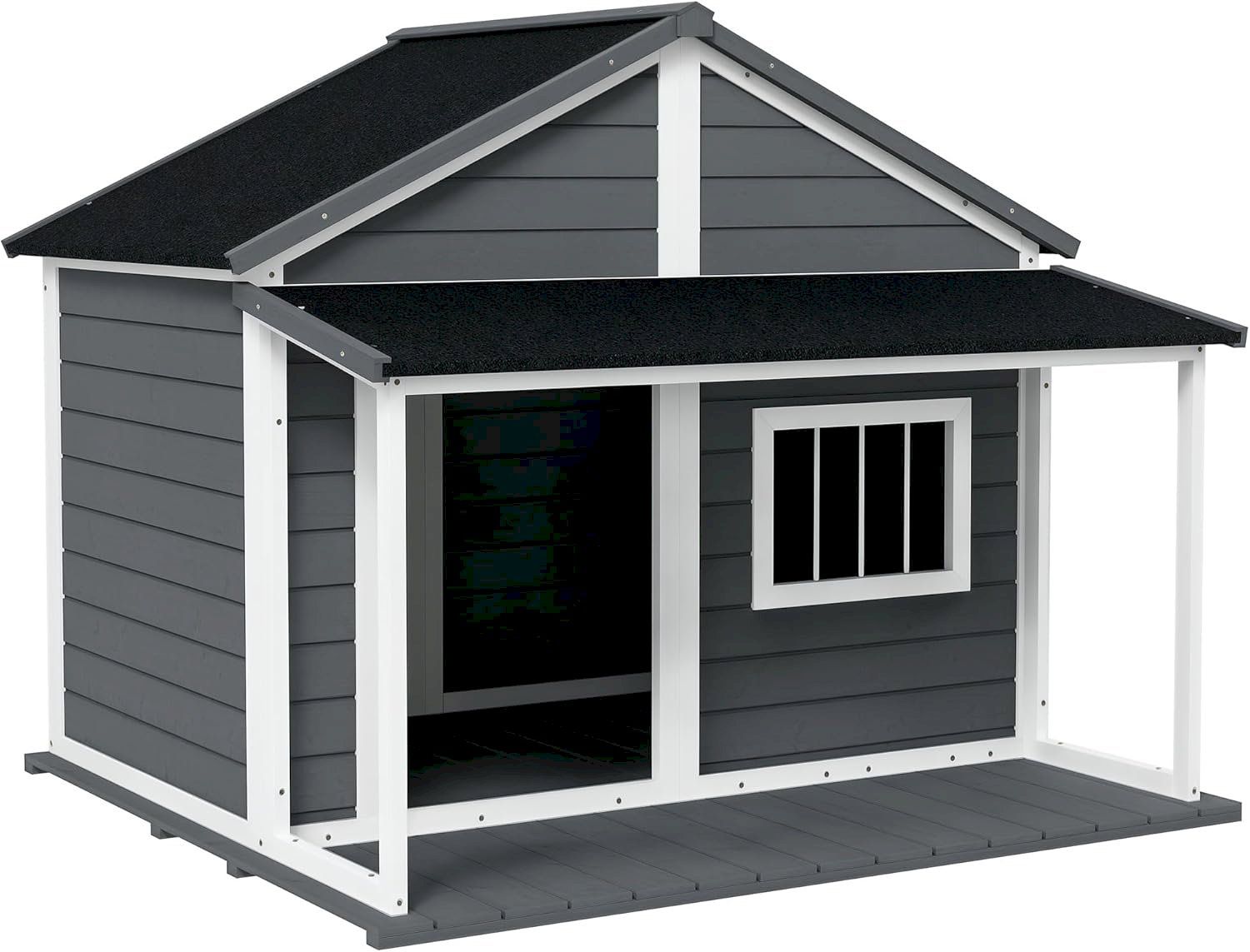 Cucce & Letti: Outdoor-Hundehütte Grau + Weiß – Nuovo e nell'imballaggio originale da Bottighofen venduto da zaap
