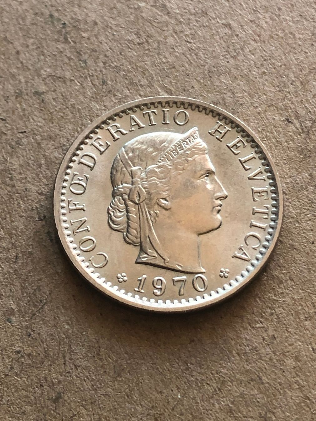 Alle Münzen: 20 Rp. 1970 unz. – Gebraucht aus Schötz von Odpa