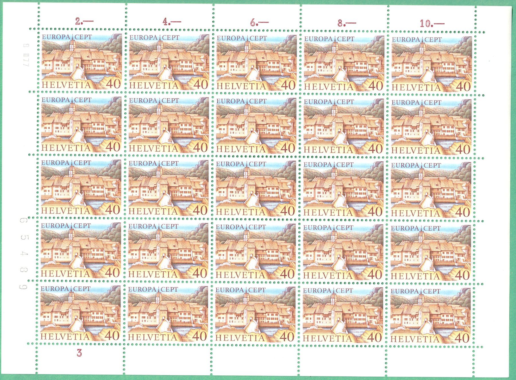 Tutti i francobolli: Bogen  1977  EUROPA   St-Ursanne    postfrisch – Nuovo (secondo la descrizione) da Mellingen venduto da Ginger