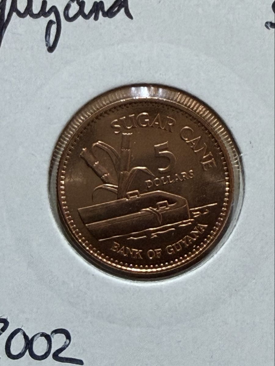 Toutes les monnaies: Guyana - 5 dollars - 2002 – D'occasion à Payerne par Mike1682
