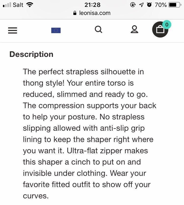 Altra biancheria intima: Trägerloser Body Shaper mit Thong M – Usato da Dübendorf venduto da Levintreyer 8