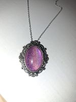 Glitzernde Halskette Silberfarben Pink Holo *letzte tage