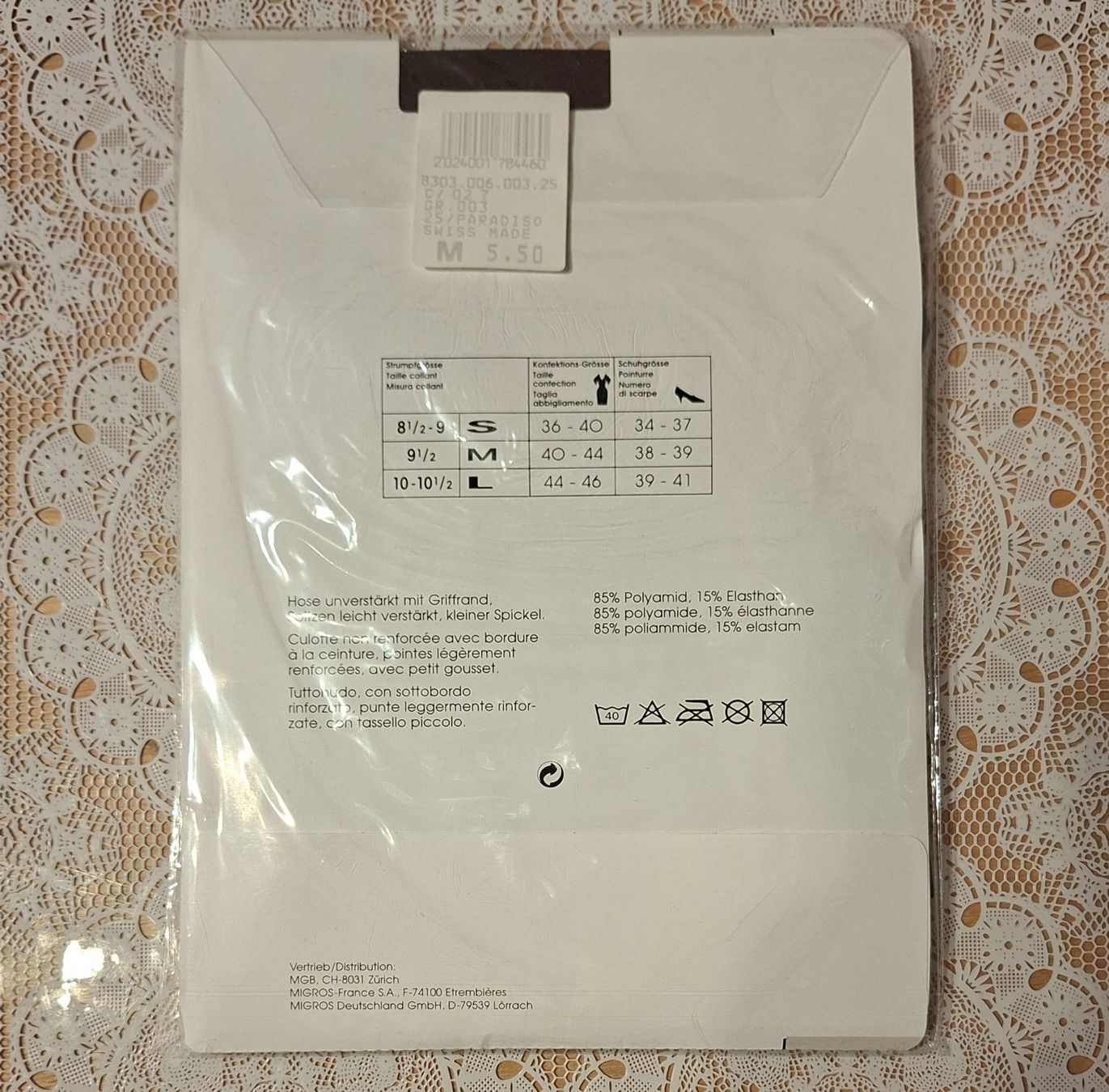 Migros Calze & Collant: Migros Classics Diamond Strumpfhose 15den Gr.L Paradiso – Nuovo e nell'imballaggio originale da Amriswil venduto da Celini3 1