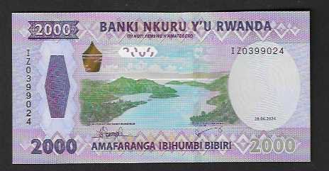 Banknoten: Rwanda  2000  Francs  2024  Bankfrisch – Neu (gemäss Beschreibung) aus Gordola von coinsandnotes 1