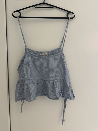 Stradivarius Top in Grösse M in blau weiss gestreift, Sommer