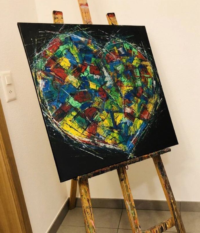 Dipinti: POSITIFF ART: Multicolor abstraktes Bild Quadro ASTRATTO – Nuovo e nell'imballaggio originale da Rovio venduto da POSITIFFARTandPLANTS 5