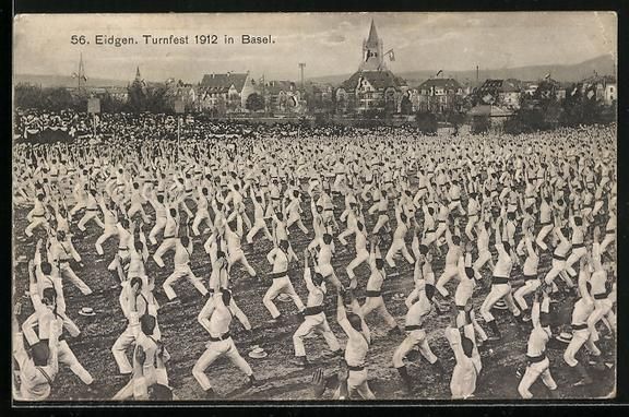 Cartoline postali: AK Basel, 56. Eidgen. Turnfest 1912 – Usato da Berlin venduto da bartko-reher
