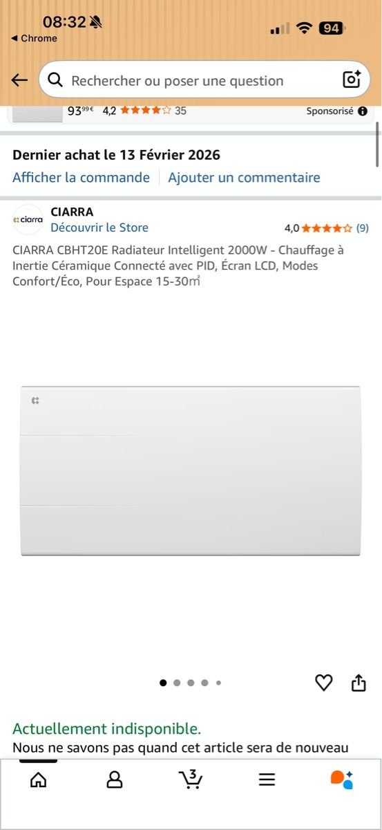 Heizgeräte: Radiateur CIARRA CBHT20E 2000W – Neu und originalverpackt aus Lausanne von gio_qwg7