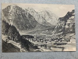 Alte PK / Netstal - Glärnisch Gelaufen Bahnpost 1915