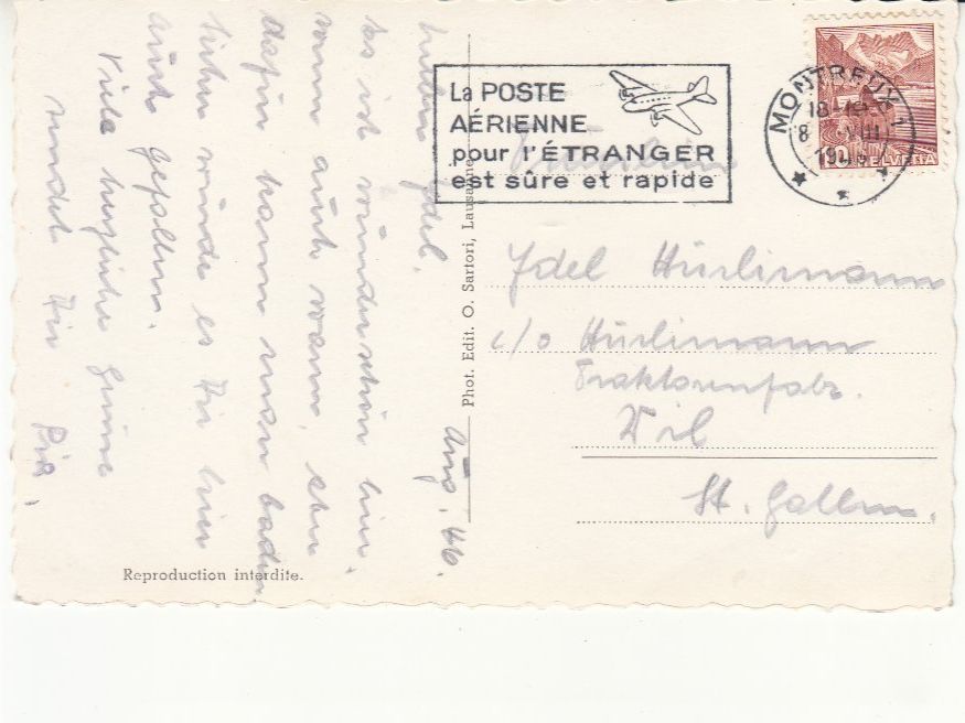 Cartoline postali: Montreux 1946 – Usato da Bürglen TG venduto da StampGraf 1