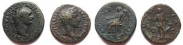 lot 2 römische bronze As : Domitian, Marcus Aurelius