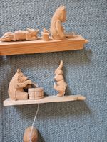 2 handgeschnitzte Holz Spielzeug mit Bewegung