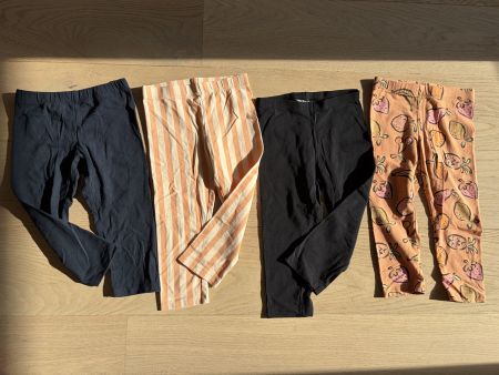 4 Dreiviertel-Leggings Mädchen Gr. 116 Früchte Streifen