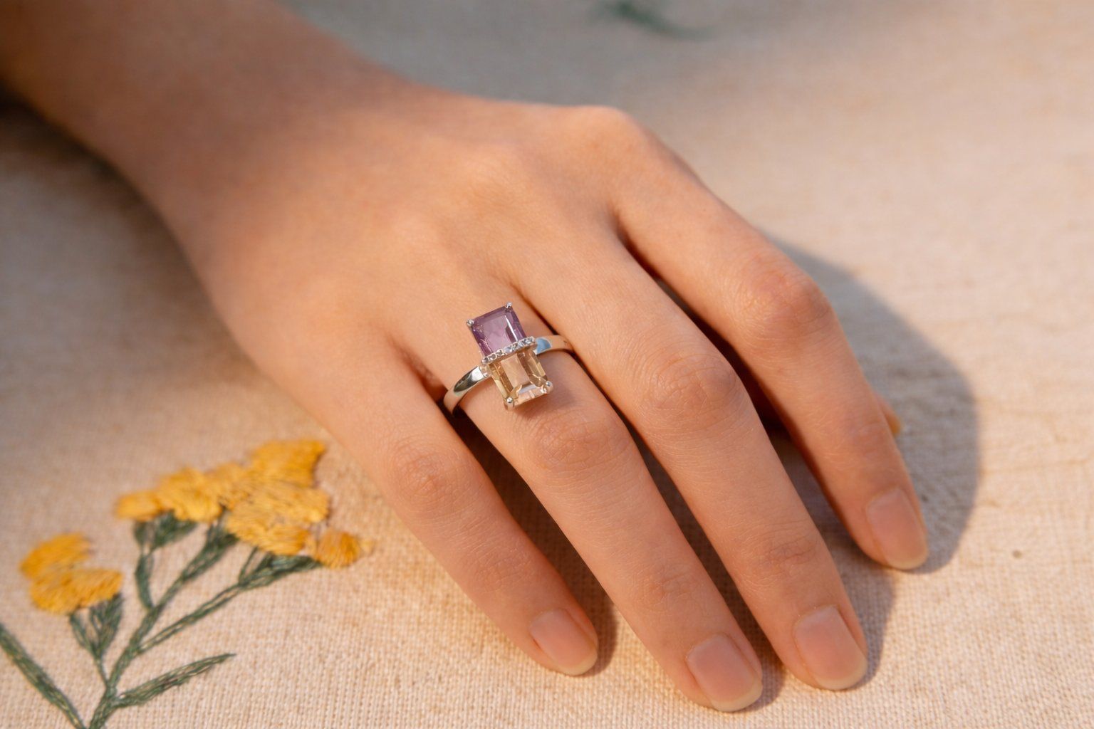 Anelli: NEW - S925 Ametrine Ring (Adjustable) – Nuovo (secondo la descrizione) da Zürich venduto da cin_wcf6 6