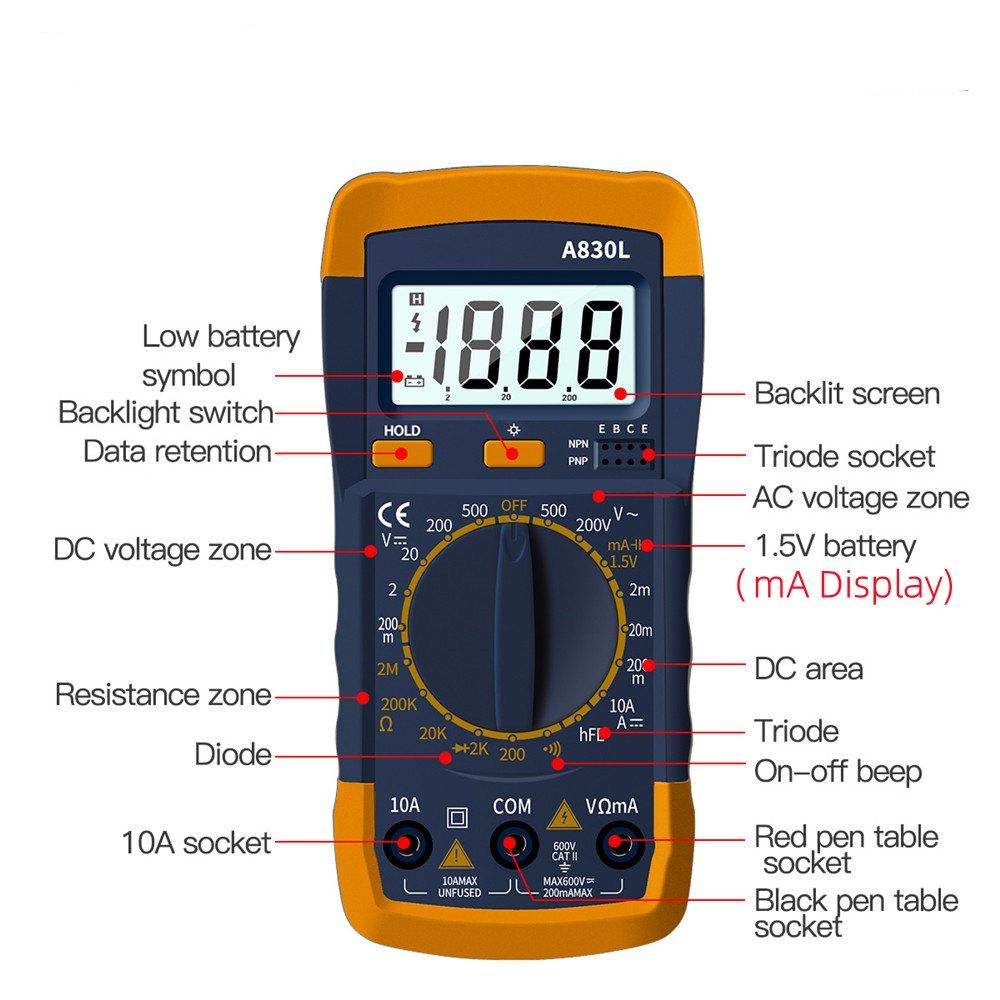 Misurare: Digital-Multimeter LCD Amperemeter – Nuovo e nell'imballaggio originale da Uerkheim venduto da Kaufoption 1
