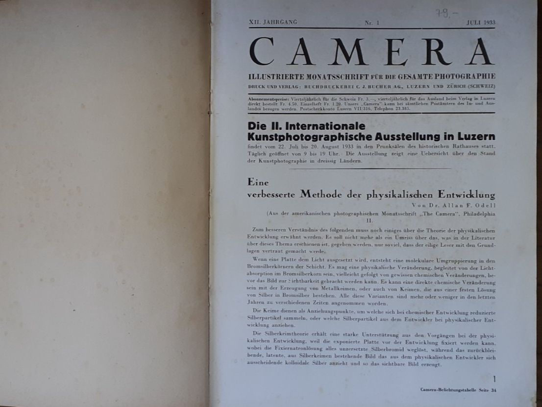 Libri: Monatsschrift Camera 1933 – Usato da Mörschwil venduto da aik_x8mc 1