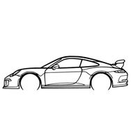 Porsche 911 991.1 GT3 Silhouette Wall Art