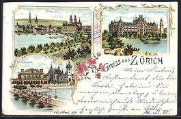 Litho Zürich, Utoquai, Alpenquai, Lande