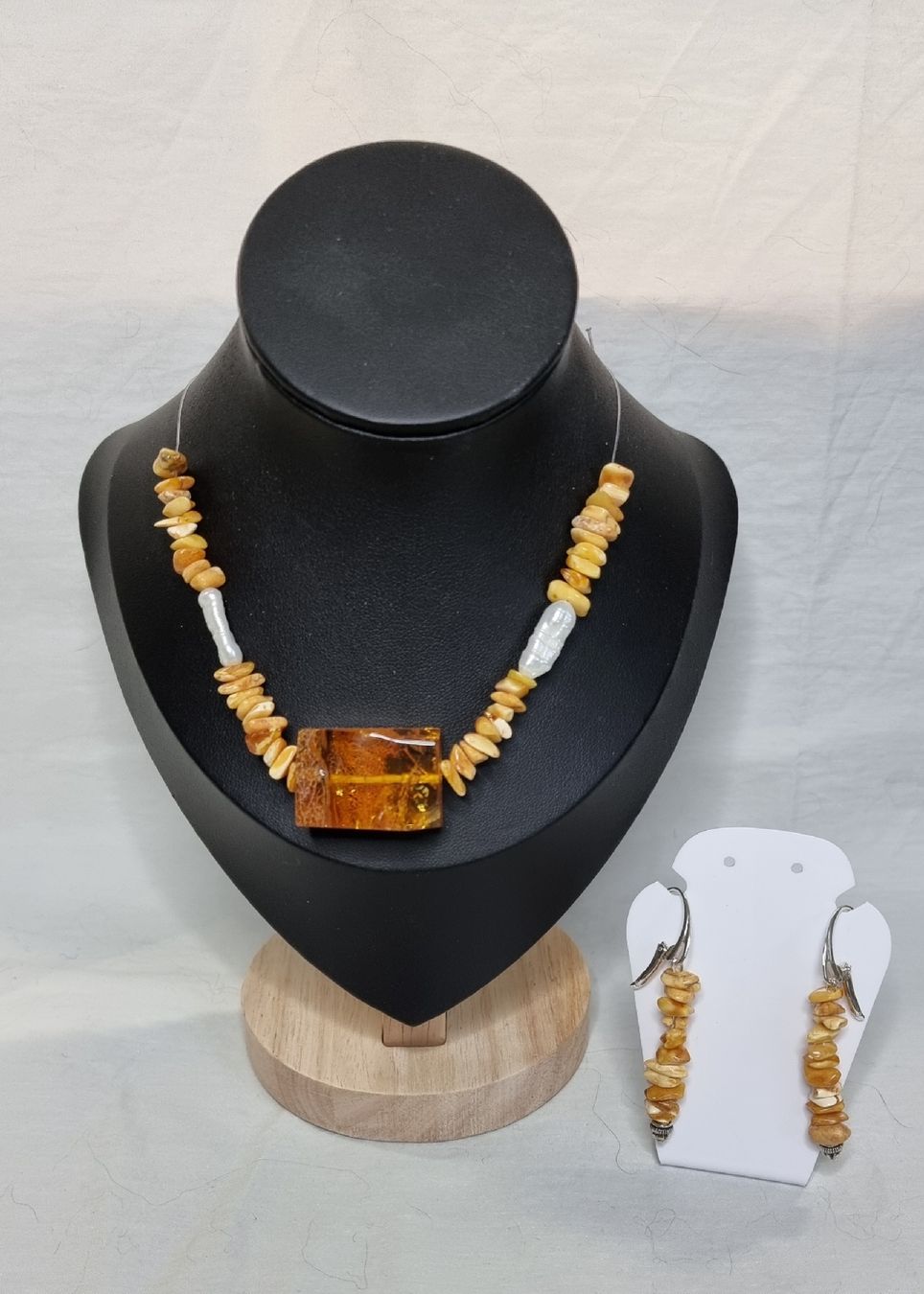 Sonstiger Schmuck: Bernstein Kette mit Anhänger & Ohrringe, 925 Silber – Neu und originalverpackt aus Meisterschwanden von TiSiBu59