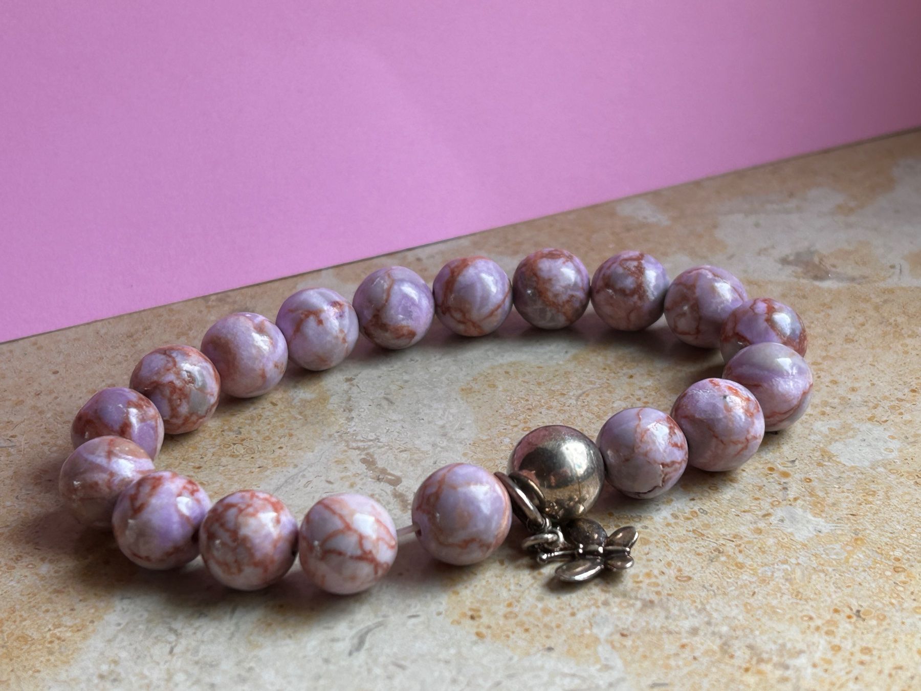 Bracciali & Braccialetti: Armband Hellrosa Rodonith mit Libelle 20cm – Usato da Dittingen venduto da Bellevista 6