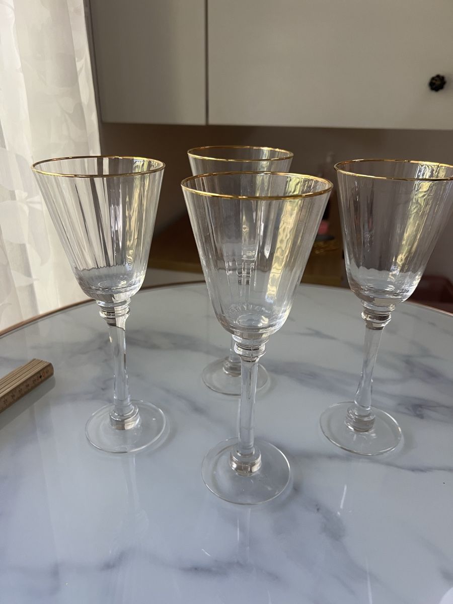 Westwing Bicchieri: 4 Weingläser mit Goldrand – Usato da Zürich venduto da R1908