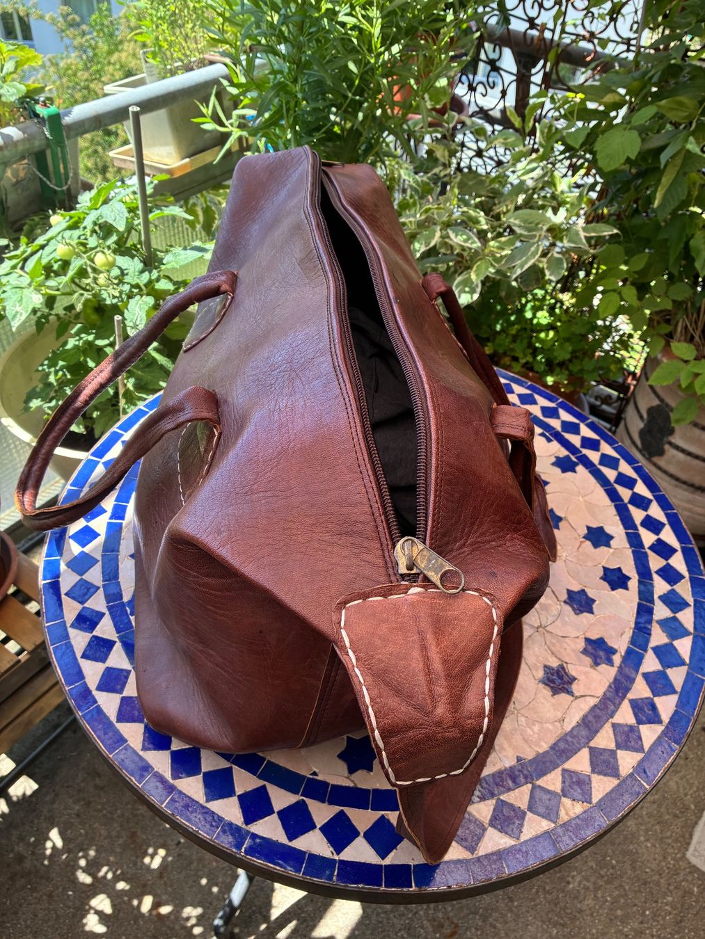 Borse: Reisetasche aus echtem Leder aus Marokko – Usato da Zürich venduto da thetschi 2