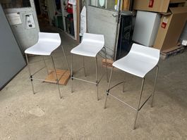 neue Barhocker My Stool, stapelbar, Laminat Mattweiss, 3 Stk