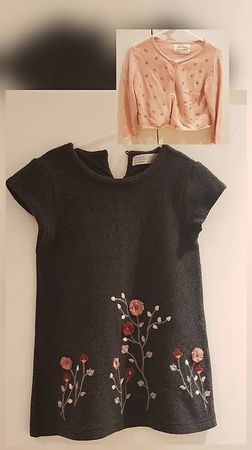 Strickkleid und Strickjacke Gr. 110