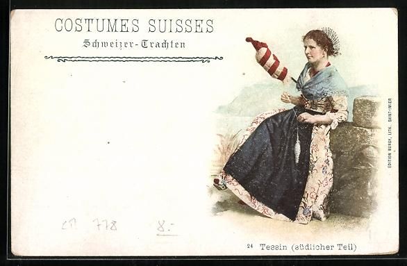 Cartes postales: Tessin, Südlicher Teil, Trachtenmädche – D'occasion à Berlin par bartko-reher