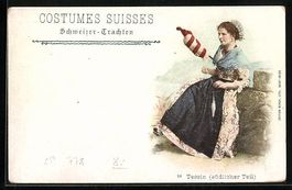 Tessin, Südlicher Teil, Trachtenmädche