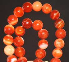 Stein Perlen Strang L-8915 – Roter Sardonyx Achat 8mm 38,5cm