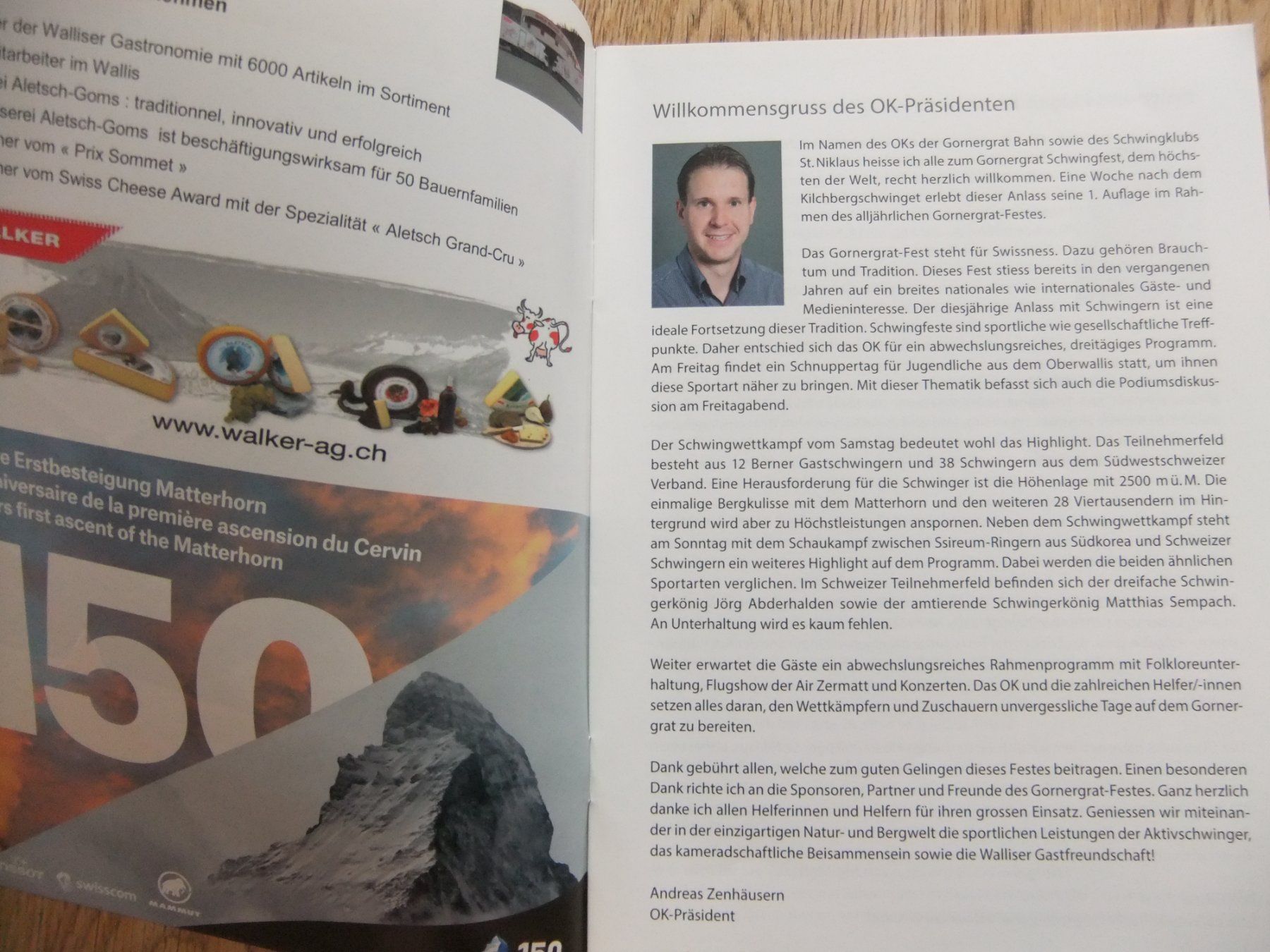 Libri: Festbüchlein Reklame Gornergrat Schwingfest 2014 – Usato da St. Niklaus VS venduto da wunschlos54 1