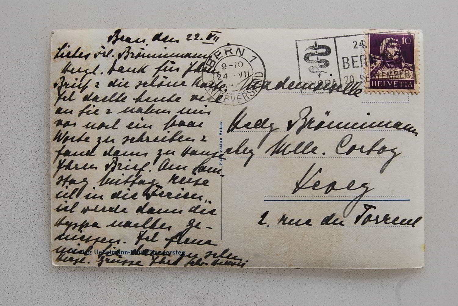 Ansichtskarten: AK Lötschenpass & Mischabel Hörner 1931 – Gebraucht aus Rüfenacht BE von Toro06 1