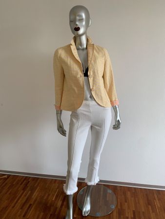 AKRIS punto: Neu/ungetragen gelb gestreifter Blazer, 36