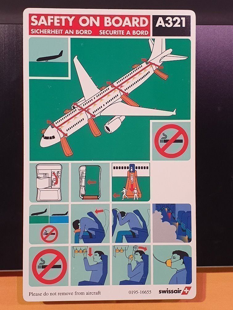 Airbus Kit di modellismo & Modellini statici: SWISSAIR SAFETY CARD A321 – Usato da Glattfelden venduto da hbct