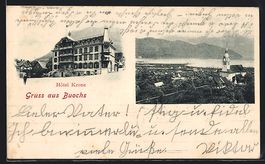 AK Buochs, Ortsansicht und Hotel Krone