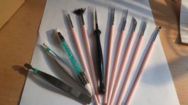 Komplettes Nageldesign Pinsel Set mit Pinzetten, Neu!