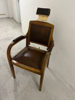 Vintage Coiffeur Stuhl / Friseursessel, Antik
