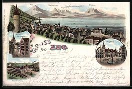 Litho Zug, Neuer Bahnhof, Hauptplatz, Ra