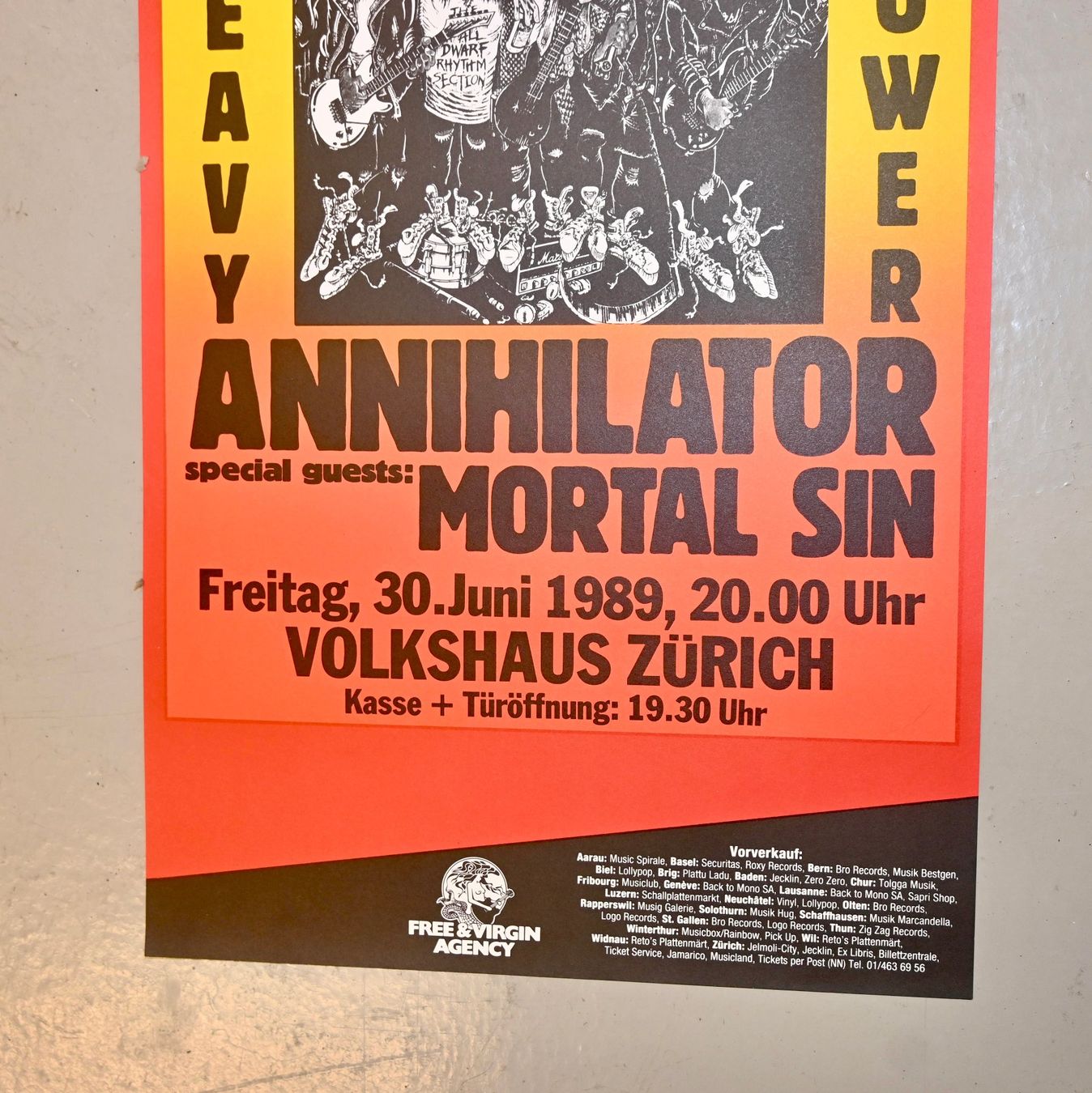 Dischi in vinile: ONSLAUGHT annihilator ORGINAL KONZERTPLAKAT 1993 – Usato da Pfaffhausen venduto da mono_rec 6
