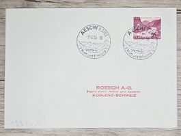 CL02 Enveloppe + Timbre Suisse 1954