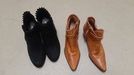 K..149 R M) 2er Set Stiefeletten Leder Damen cognac Gr 37