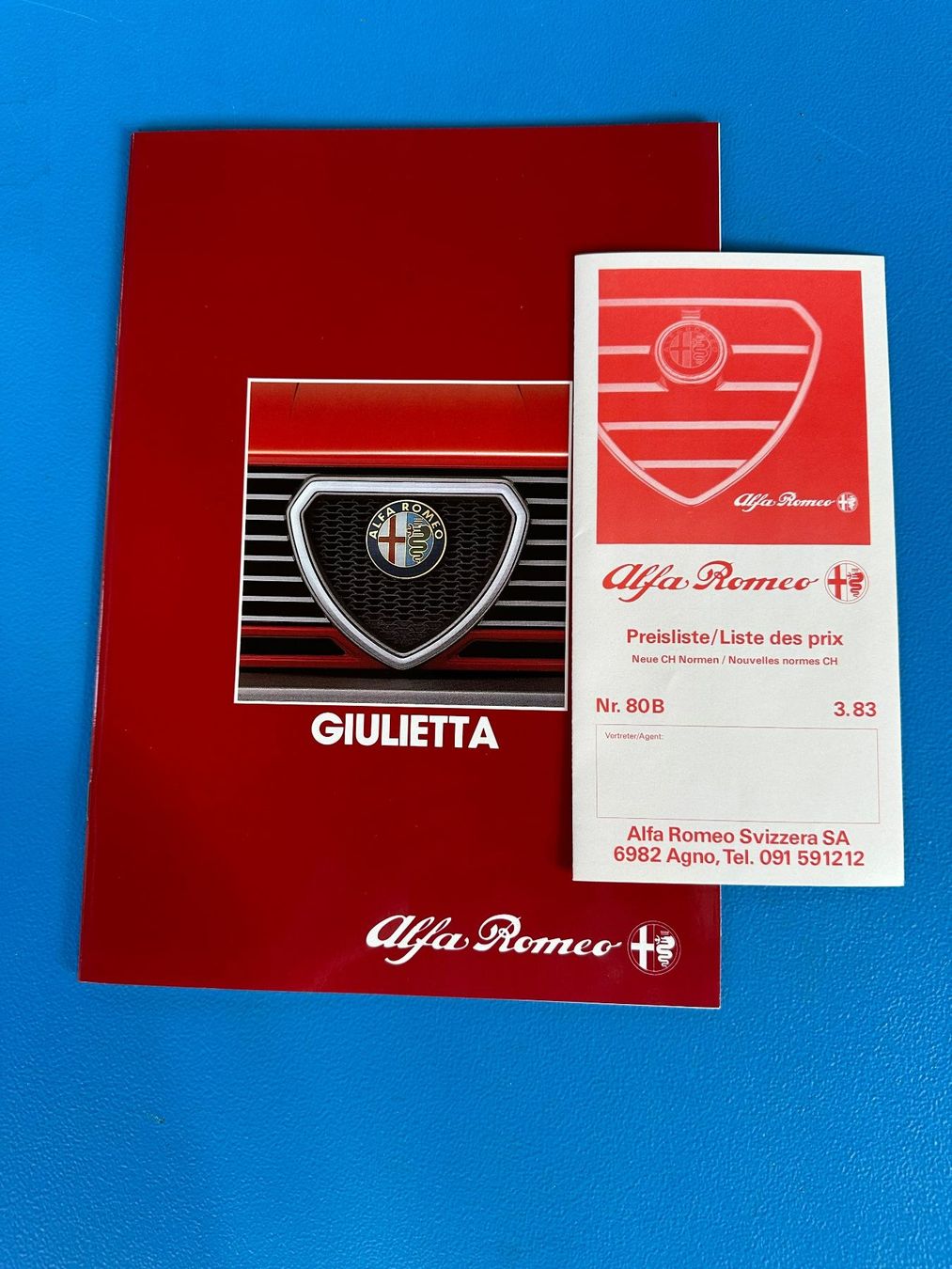 Alfa Romeo Dokumente: Prospekt  Alfa  Giulietta – Gebraucht aus Boswil von pavo1