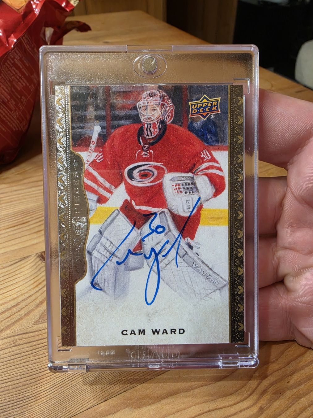 NHL Sammelbilder & Trading cards:  Cam Ward- Upper Deck Masterpieces Autograph-2014/15 – Neu (gemäss Beschreibung) aus Boltigen von Calagero