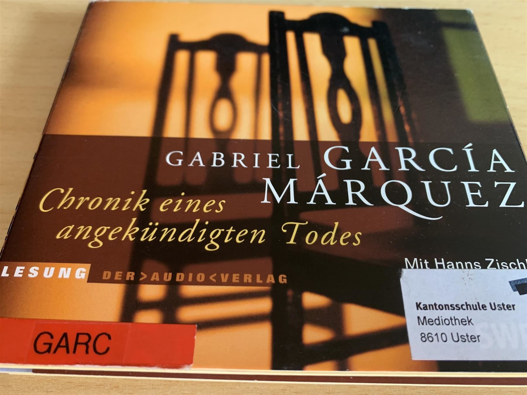 Livres audio: Gabriel Garcia Marquez - Chronik eines a – D'occasion à Rikon im Tösstal par Alpenmutz