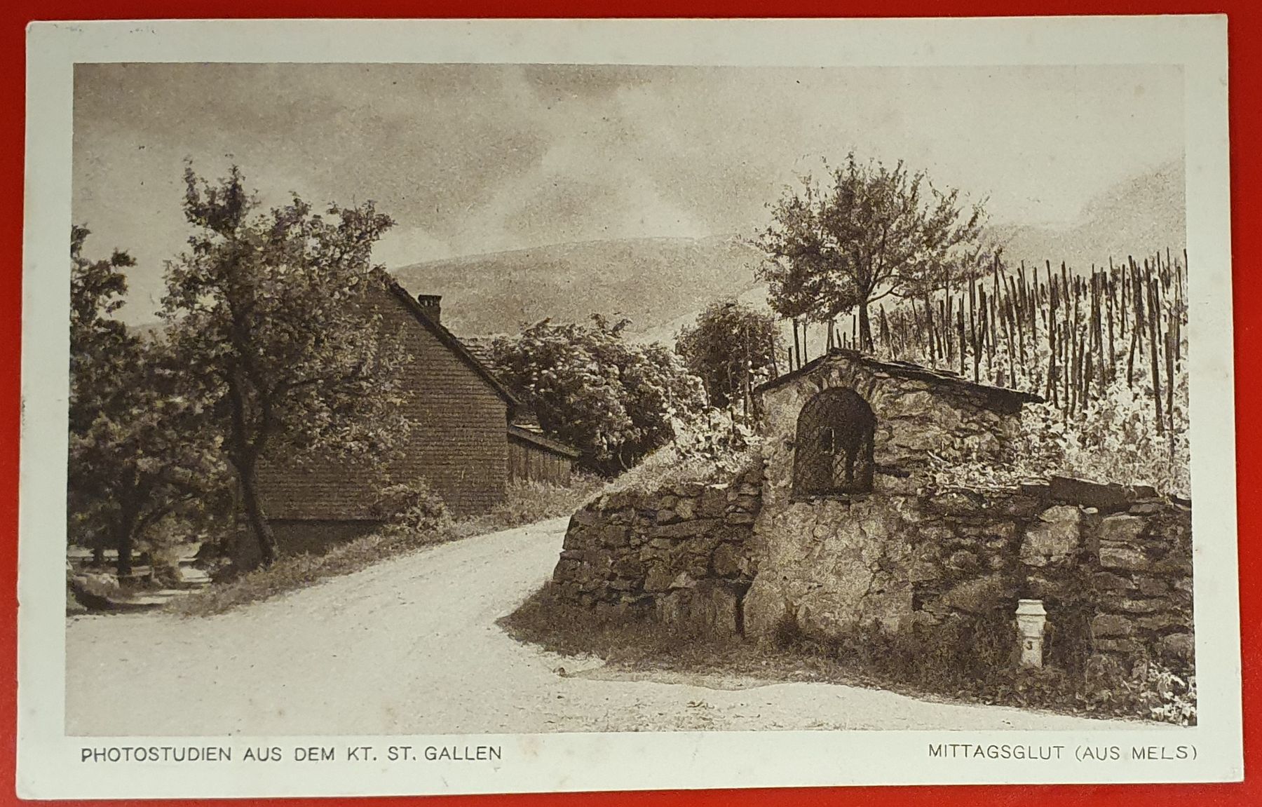 Cartoline postali: Mels 1921 - Mittagsglut – Usato da Kreuzlingen venduto da Rschweiz1